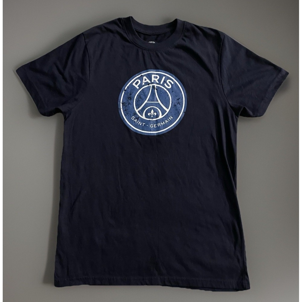 Paris Saint Germain FC T-shirt PSG Retro Logo Soccer Football Blue Small JBHS